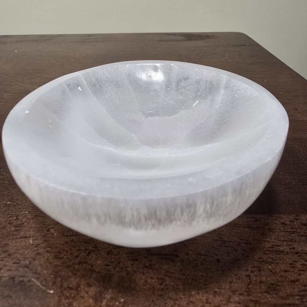 Selenite (Satin Spar) Crystal Bowl 3.6 Inch